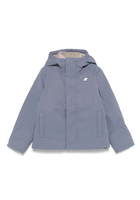 Piumino Marmotta con logo K-WAY KIDS | K1128FWATB GREY BLUE AVIO/GREY